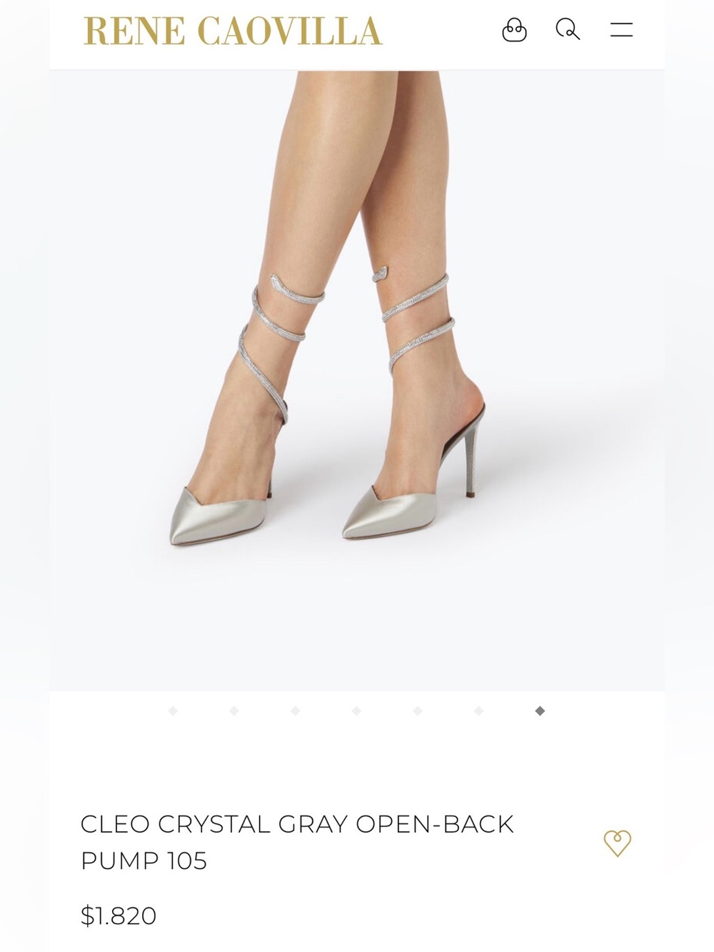 NIB! Rene Caovilla Cleo Silver Heels